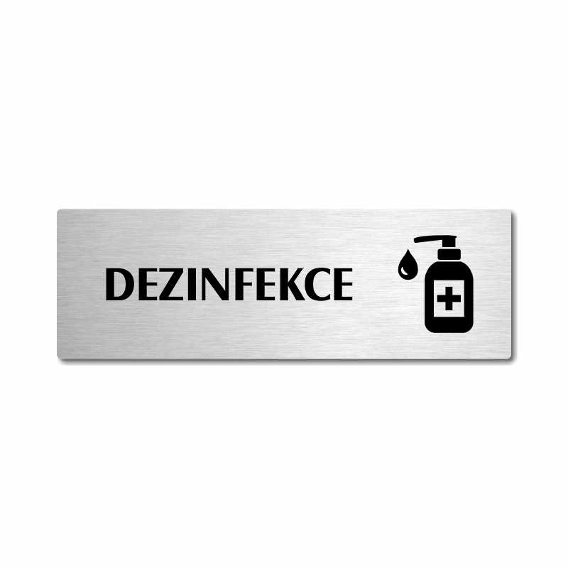 Dezinfekce, stříbrná popiska na dveře